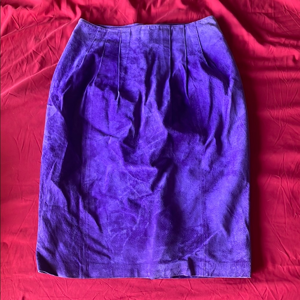 Elegant Purple Suede Women's Skirt